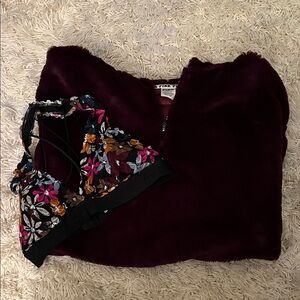 PINK Victoria's Secret Maroon Fleece Pullover